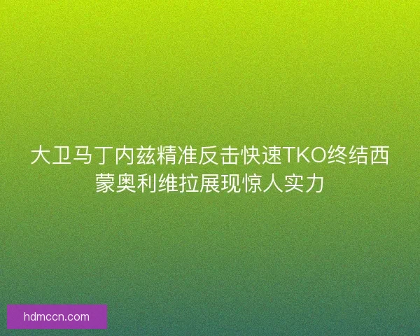 大卫马丁内兹精准反击快速TKO终结西蒙奥利维拉展现惊人实力
